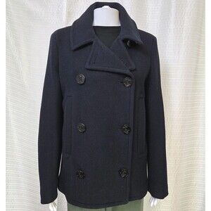 GAP Peacoat Double Breasted Wool Blend Dark Navy Women’s M/L - SEE DESC